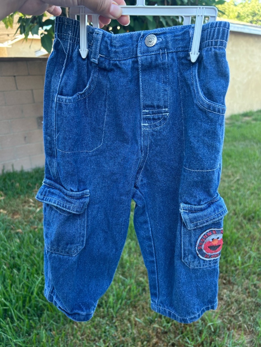 Elmo vintage Sesame Street Denim Cargo Jeans - Blue